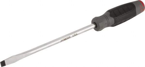 Proto - 324mm OAL Keystone Slotted Screwdriver - 203mm Blade Length, Round Shank, Ergonomic Handle - Industrial Tool & Supply