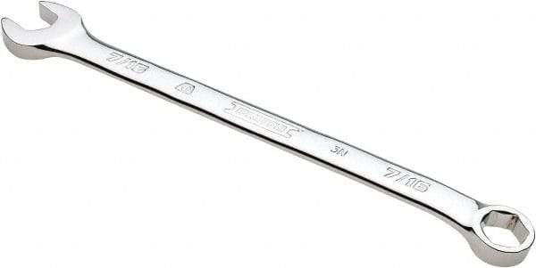 Proto - 7/16" 6 Point Combination Wrench - 15° Head Angle, 6-29/64" OAL, Steel, Chrome Finish - Industrial Tool & Supply