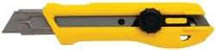 Stanley - Snap Utility Knife - 4-3/8" Blade, Yellow, Silver & Black Elastomer Plastic Handle, 1 Blade Included - Industrial Tool & Supply