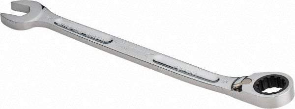 Proto - 18mm 12 Point Combination Wrench - 15° Head Angle, 10-11/16" OAL, Steel, Chrome Finish - Industrial Tool & Supply