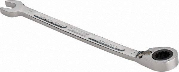 Proto - 7mm 12 Point Combination Wrench - 15° Head Angle, 5-5/32" OAL, Steel, Chrome Finish - Industrial Tool & Supply