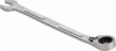 Proto - 7/16" 12 Point Combination Wrench - 15° Head Angle, 6-29/64" OAL, Steel, Chrome Finish - Industrial Tool & Supply