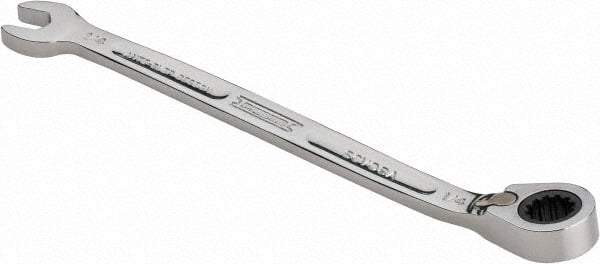 Proto - 1/4" 12 Point Combination Wrench - 15° Head Angle, 4-59/64" OAL, Steel, Chrome Finish - Industrial Tool & Supply
