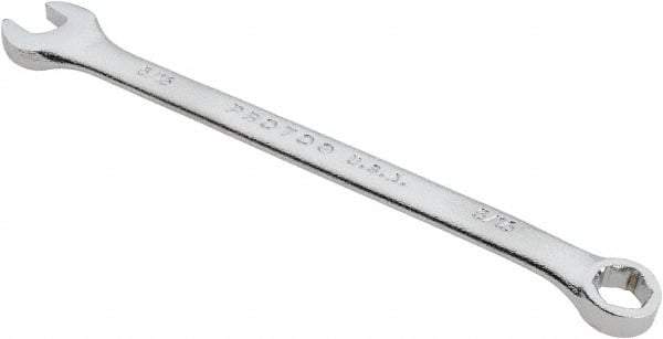 Proto - 5/16" 6 Point Combination Wrench - 15° Head Angle, 5-7/16" OAL, Steel, Satin Finish - Industrial Tool & Supply