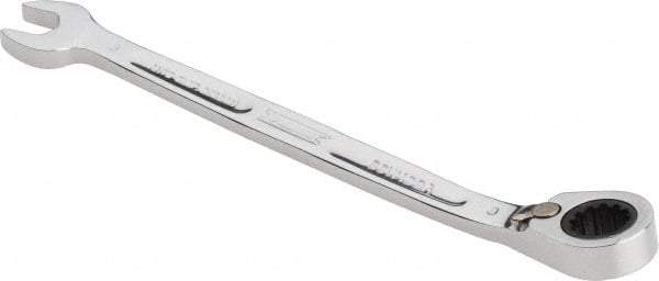 Proto - 8mm 12 Point Combination Wrench - 15° Head Angle, 5-7/16" OAL, Steel, Chrome Finish - Industrial Tool & Supply