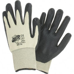 Worldwide Protective Products - Size XL, ANSI Cut Lvl 4, Puncture Lvl 2, Abrasion Lvl 3, Cut Resistant Gloves - Palm Coated, Black/Yellow - Industrial Tool & Supply