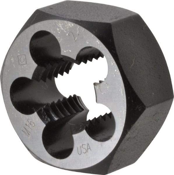 Cle-Line - M16x2.00 Thread, 1-1/4" Hex, Right Hand Thread, Hex Rethreading Die - Carbon Steel, Series 0650M - Exact Industrial Supply