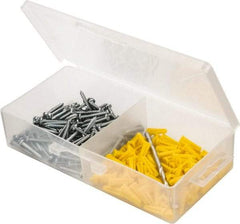 Value Collection - 300 Piece, #6 to 8 Screw, Plastic & Steel Slotted/Phillips Drive Anchor Assortment - Zinc Plated, 3/4" Long - Industrial Tool & Supply