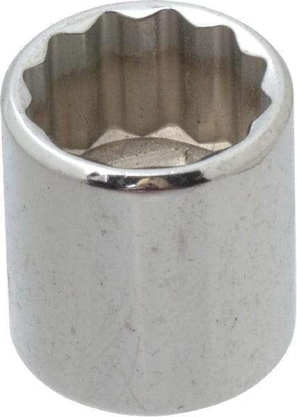 Proto - 1/4" Drive, Standard Hand Socket - 12 Points, 7/8" OAL, Alloy Steel, Chrome Finish - Industrial Tool & Supply