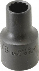 Proto - 3/8", 1/2" Drive, Standard Hand Socket - 12 Points, 1-1/2" OAL, Alloy Steel, Black Finish - Industrial Tool & Supply