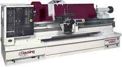 Clausing - 21-7/8" Swing, 120" Between Centers, 208/230/460 Volt, Triple Phase Engine Lathe - 5MT Taper, 15 hp, 18 to 1,800 RPM, 90mm Bore Diam, 67" Deep x 81" High x 187" Long - Industrial Tool & Supply