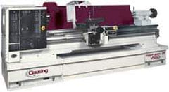 Clausing - 21-7/8" Swing, 80" Between Centers, 208/230/460 Volt, Triple Phase Engine Lathe - 5MT Taper, 15 hp, 18 to 1,800 RPM, 90mm Bore Diam, 67" Deep x 81" High x 147" Long - Industrial Tool & Supply