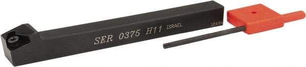 Hertel - External Thread, Right Hand Cut, 3/8" Shank Width x 3/8" Shank Height Indexable Threading Toolholder - 4" OAL, 11ER Insert Compatibility, HSE Toolholder, Series HSER - Industrial Tool & Supply