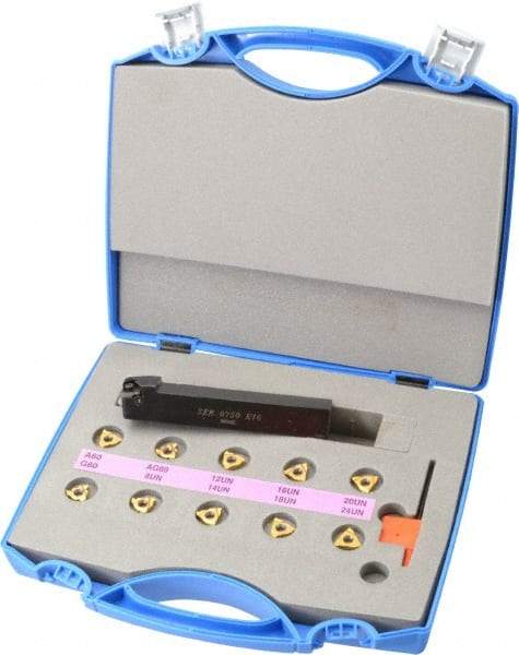 Hertel - External Thread, 3/4" Shank Width Indexable Threading Toolholder - SER0750K16 Toolholder - Industrial Tool & Supply