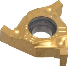 Hertel - 0.06216ER/IL Grade HG220TR, 1/16" Cutting Width Carbide Grooving Insert - 0.075" Max Depth of Cut, Right Hand, 0.004" Corner Radius, TiC/TiN Finish - Industrial Tool & Supply