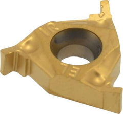 Hertel - 0.03916IR/EL Grade HG220TR, 0.039" Cutting Width Carbide Grooving Insert - 0.055" Max Depth of Cut, Right Hand, 0.004" Corner Radius, TiC/TiN Finish - Industrial Tool & Supply