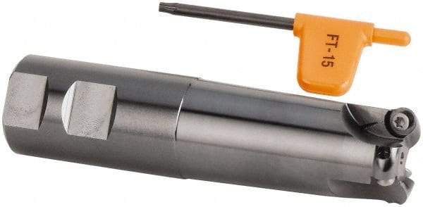 Kennametal - 1-1/4" Cutting Diam, 1-1/4" Shank Diam, 1-1/4" Max Depth of Cut, Straight Shank Indexable Copy End Mill - 3 Inserts, RD.X 10.. Insert, KDM Toolholder, Through Coolant - Industrial Tool & Supply