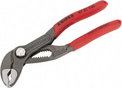 Knipex - 5" OAL, 1" Max Capacity, 20mm Jaw Length, 13 Position Box Joint Tongue & Groove Pliers - Self Grip V-Jaws, Plier Head, Nonslip Plastic Handles - Industrial Tool & Supply
