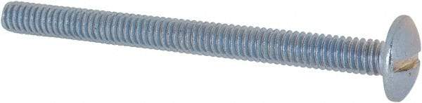 Value Collection - #8-32 UNC, 2" Length Under Head Slotted Drive Machine Screw - Truss Head, Grade 2 Steel, Zinc-Plated Finish, Without Washer - Industrial Tool & Supply