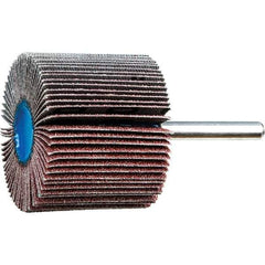 PFERD - 2" Diam x 1-1/2" Face Width, Aluminum Oxide Coated Mounted Flap Wheel - 1/4" Shank Mount, 60 Grit, 15,000 Max RPM - Industrial Tool & Supply