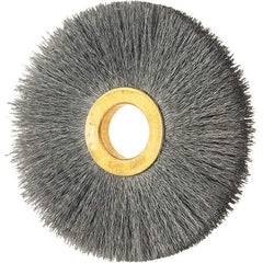 Osborn - 3" OD, 5/8" Arbor Hole, Crimped Steel Wheel Brush - 3/8" Face Width, 15/16" Trim Length, 0.008" Filament Diam, 20,000 RPM - Industrial Tool & Supply