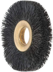 Osborn - 2" OD, 1/2" Arbor Hole, Nylon Wheel Brush - 3/8" Face Width, 9/16" Trim Length, 0.01" Filament Diam, 20,000 RPM - Industrial Tool & Supply