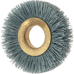 Osborn - 2" OD, 5/8" Arbor Hole, Crimped Nylon Wheel Brush - 3/8" Face Width, 7/16" Trim Length, 0.024" Filament Diam, 15,000 RPM - Industrial Tool & Supply