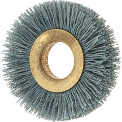 Osborn - 2" OD, 5/8" Arbor Hole, Crimped Nylon Wheel Brush - 3/8" Face Width, 7/16" Trim Length, 0.022" Filament Diam, 15,000 RPM - Industrial Tool & Supply