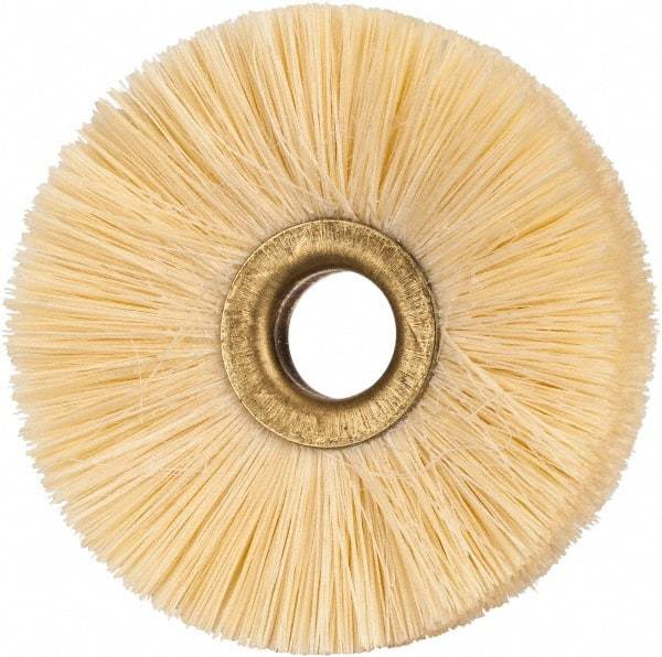 Osborn - 2-1/2" OD, 1/2" Arbor Hole, Natural Fiber Wheel Brush - 5/16" Face Width, 3/4" Trim Length, 20,000 RPM - Industrial Tool & Supply