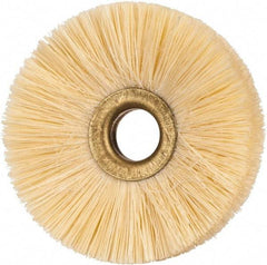 Osborn - 2-1/2" OD, 1/2" Arbor Hole, Natural Fiber Wheel Brush - 5/16" Face Width, 3/4" Trim Length, 20,000 RPM - Industrial Tool & Supply