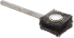 Osborn - Flat Steel Tube Brush - 0.006" Filament Diam, 1" Brush Length, 3-1/4" OAL, 1/4" Diam Shank - Industrial Tool & Supply