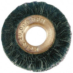 Osborn - 1-1/4" OD, 3/8" Arbor Hole, Steel Wheel Brush - 3/16" Face Width, 1/4" Trim Length, 0.008" Filament Diam, 20,000 RPM - Industrial Tool & Supply