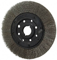 Osborn - 8" OD, 1-1/4" Arbor Hole, Crimped Stainless Steel Wheel Brush - 3/4" Face Width, 1-1/2" Trim Length, 0.0104" Filament Diam, 4,500 RPM - Industrial Tool & Supply