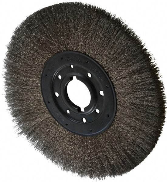 Osborn - 12" OD, 2" Arbor Hole, Crimped Stainless Steel Wheel Brush - 1" Face Width, 3" Trim Length, 0.0104" Filament Diam, 3,000 RPM - Industrial Tool & Supply