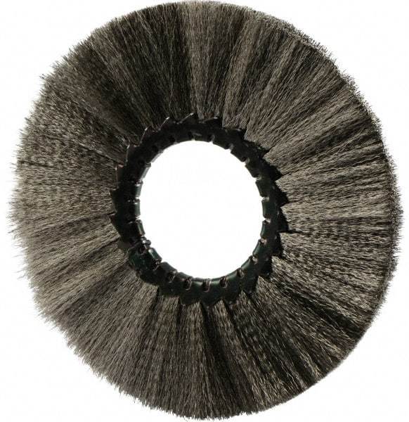Osborn - 6" OD, 2" Arbor Hole, Crimped Stainless Steel Wheel Brush - 1/2" Face Width, 1-5/8" Trim Length, 0.005" Filament Diam, 4,000 RPM - Industrial Tool & Supply