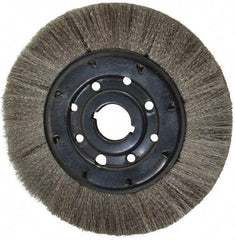 Osborn - 8" OD, 1-1/4" Arbor Hole, Crimped Stainless Steel Wheel Brush - 3/4" Face Width, 1-1/2" Trim Length, 0.005" Filament Diam, 4,500 RPM - Industrial Tool & Supply
