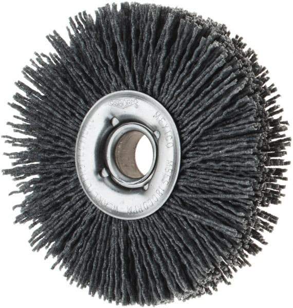 Osborn - 4" OD, 5/8" Arbor Hole, Nylon Wheel Brush - 7/8" Face Width, 1-1/8" Trim Length, 18,000 RPM - Industrial Tool & Supply