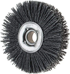 Osborn - 4" OD, 5/8" Arbor Hole, Nylon Wheel Brush - 7/8" Face Width, 1-1/8" Trim Length, 18,000 RPM - Industrial Tool & Supply