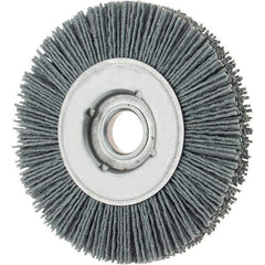 Osborn - 4" OD, 5/8" Arbor Hole, Crimped Nylon Wheel Brush - 5/8" Face Width, 3/4" Trim Length, 0.04" Filament Diam, 12,000 RPM - Industrial Tool & Supply