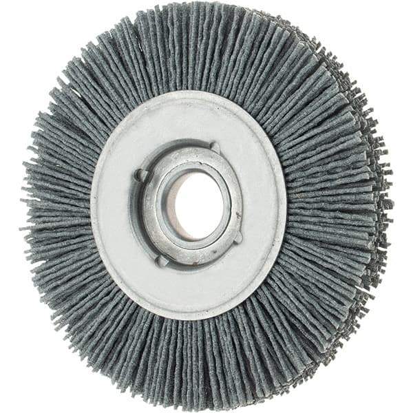 Osborn - 4" OD, 5/8" Arbor Hole, Crimped Nylon Wheel Brush - 5/8" Face Width, 3/4" Trim Length, 0.035" Filament Diam, 12,000 RPM - Industrial Tool & Supply