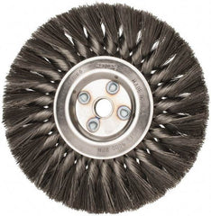 Osborn - 7" OD, 5/8" Arbor Hole, Knotted Steel Wheel Brush - 5/8" Face Width, 1-3/4" Trim Length, 0.0118" Filament Diam, 9,000 RPM - Industrial Tool & Supply