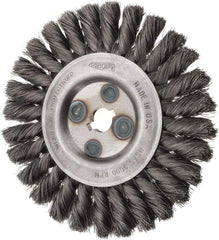 Osborn - 6" OD, 5/8" Arbor Hole, Knotted Steel Wheel Brush - 5/8" Face Width, 1-1/4" Trim Length, 0.0118" Filament Diam, 9,000 RPM - Industrial Tool & Supply