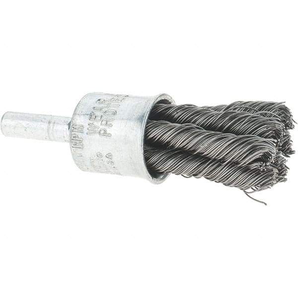 Osborn - 1/2" Brush Diam, Knotted, End Brush - 22,000 Max RPM - Industrial Tool & Supply