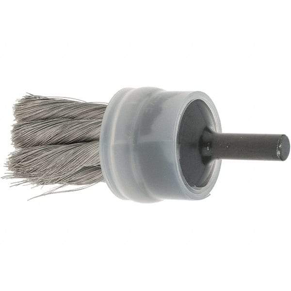 Osborn - 3/4" Brush Diam, Knotted, End Brush - 1/4" Diam Shank, 20,000 Max RPM - Industrial Tool & Supply