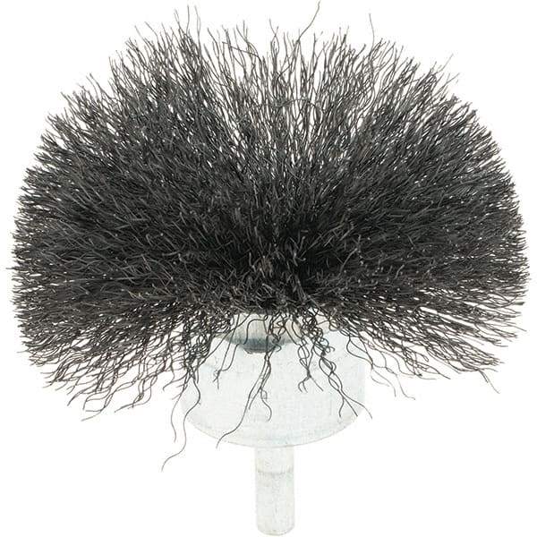 Osborn - 3" Brush Diam, Crimped, End Brush - 1/4" Diam Shank, 15,000 Max RPM - Industrial Tool & Supply