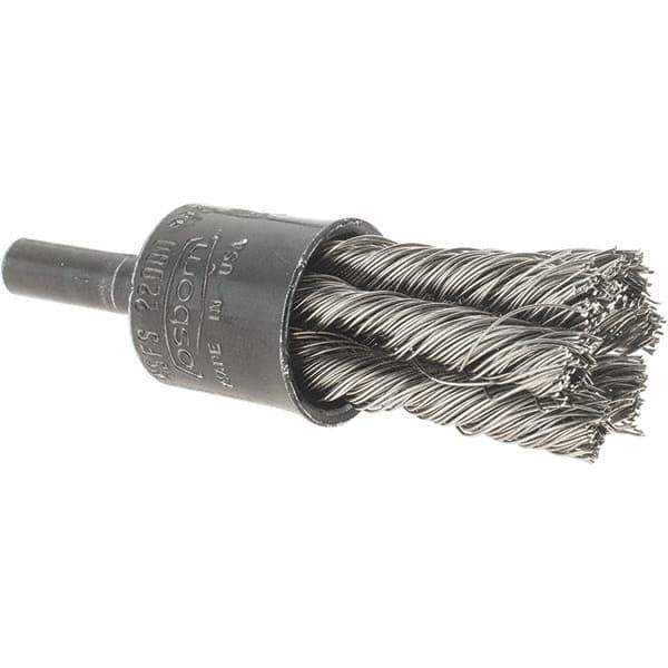 Osborn - 1/2" Brush Diam, Knotted, End Brush - 22,000 Max RPM - Industrial Tool & Supply