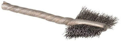 Osborn - 5/8" Diam Flat Stainless Steel Tube Brush - 0.005" Filament Diam, 5/8" Brush Length, 2-1/4" OAL, 1/8" Diam Shank - Industrial Tool & Supply