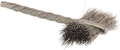 Osborn - 7/8" Diam Flat Stainless Steel Tube Brush - 0.005" Filament Diam, 5/8" Brush Length, 2-1/4" OAL, 1/8" Diam Shank - Industrial Tool & Supply