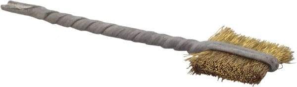 Osborn - 7/16" Diam Flat Brass Tube Brush - 0.005" Filament Diam, 9/16" Brush Length, 2-1/8" OAL, 3/32" Diam Shank - Industrial Tool & Supply
