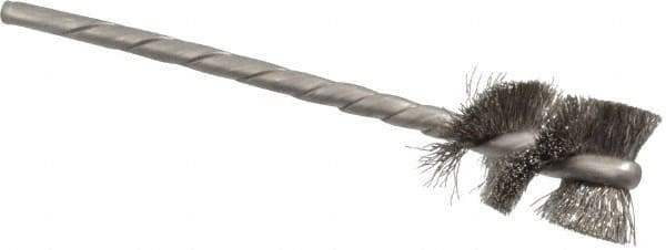 Osborn - 5/8" Diam Helical Stainless Steel Tube Brush - 0.005" Filament Diam, 1" Brush Length, 3-1/2" OAL, 1/8" Diam Shank - Industrial Tool & Supply